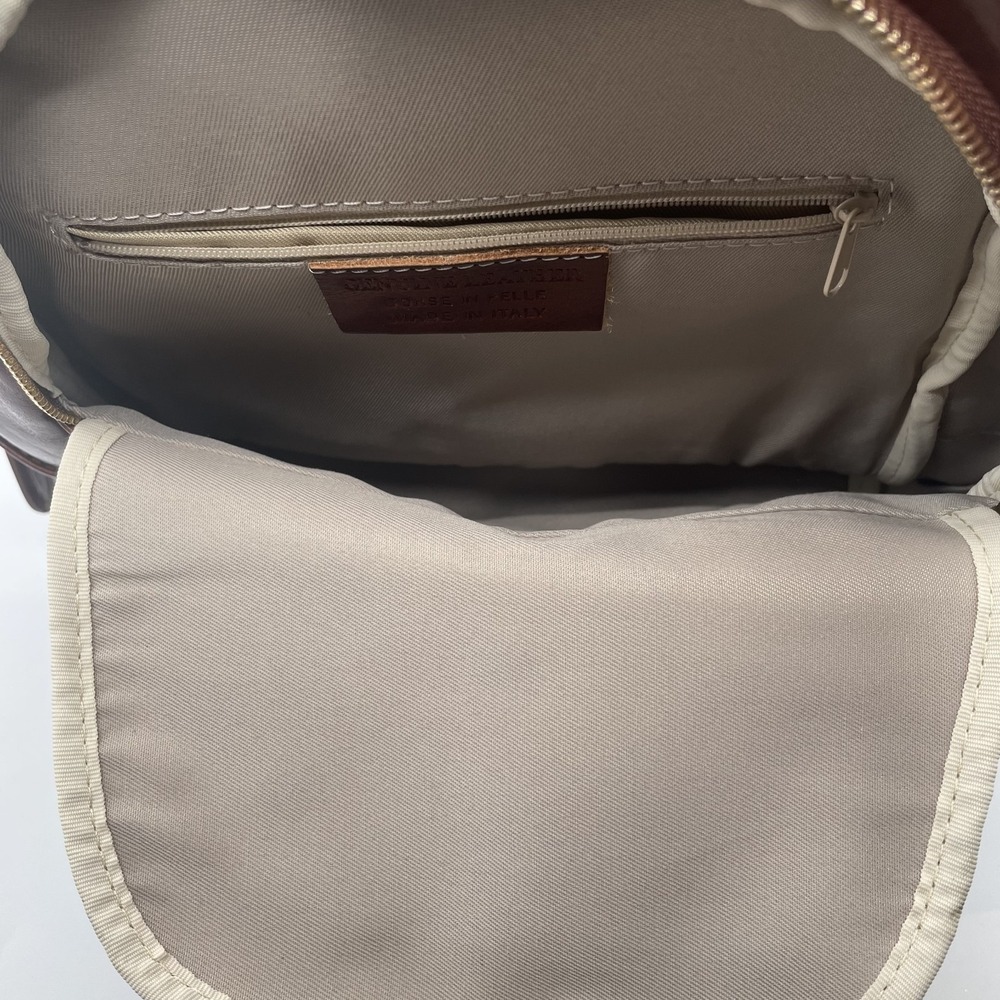 Vera Pelle Backpack Womens Dark Brown Genuine Leather Adjustable Shoulder Strap - Picture 12 of 16